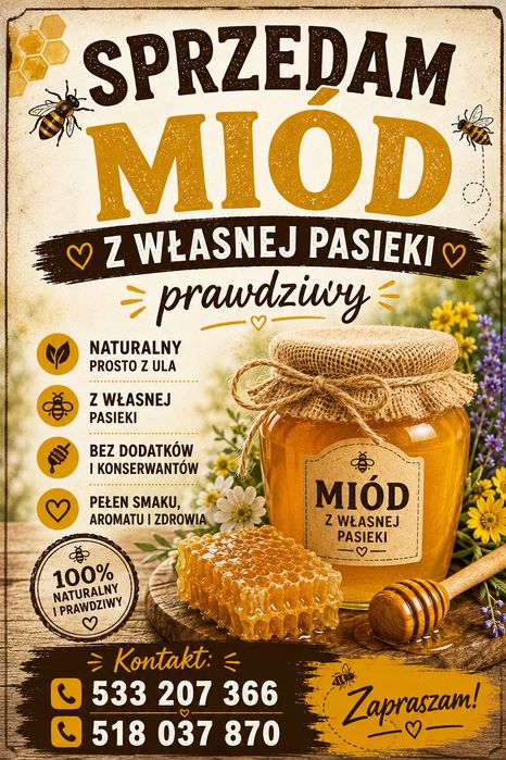 Miod spadziowy z własnej pasieki prawdziwy