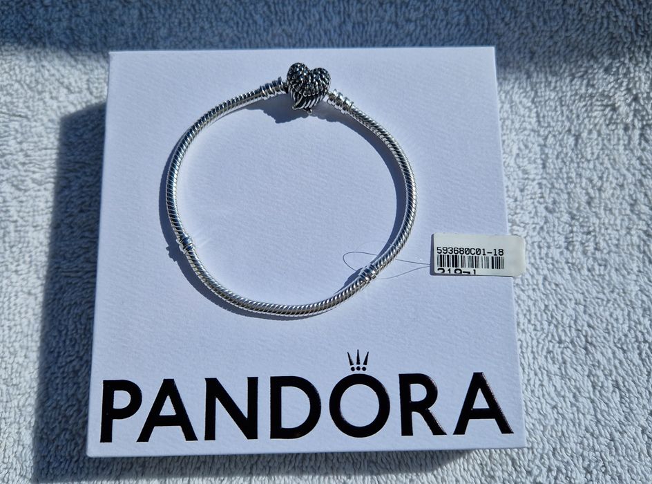 Zachwycająca Bransoletka Pandora Moments z zapięciem uskrzydlone serca