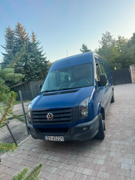 VW Crafter na bliźniakach, 2016r 6 osob, furgon, winda z UDT, 246 000 przebieg