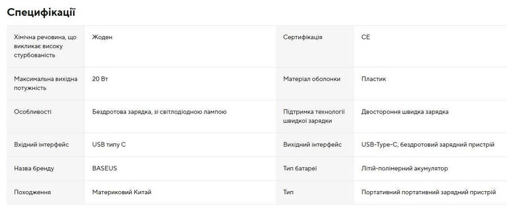 Магнітний зарядний пристрій Baseus qi2 10000 мАгод 22,5 Вт для iPhone
