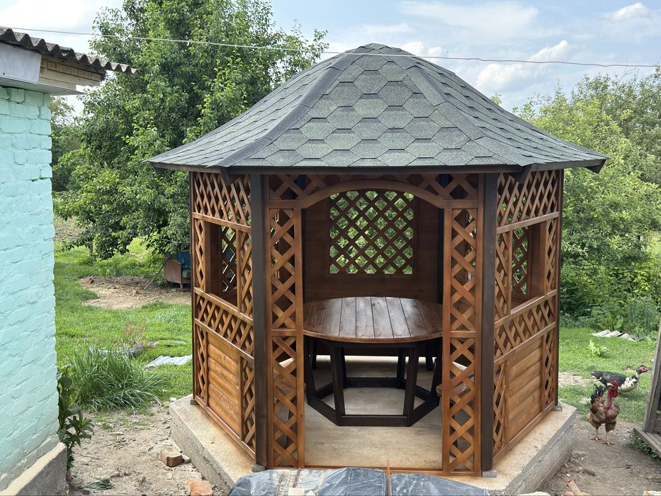 Бесідка шістигранна, беседка, альтанка, відпочинк