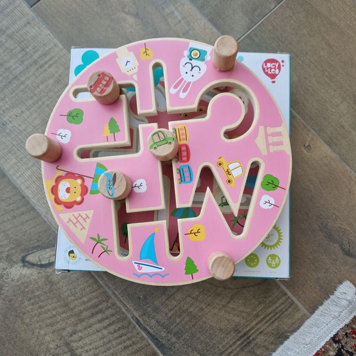 Деревяний лабіринт бізіборд розвиваючий  2 - 4 роки