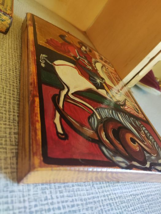 Ikona drewniana Św. Jerzy i smok