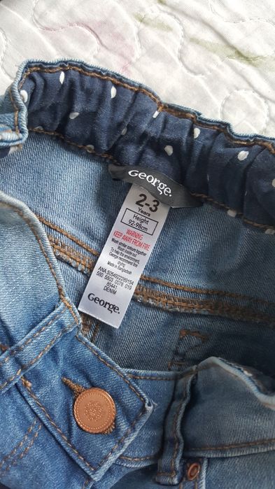 Spodnie jeansy z haftem George r.92-98 2-3lata