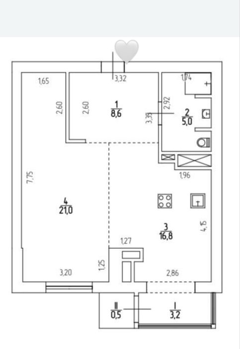 Без% продаж 1 кімнатної квартири м.Чернігівська Соц.місто Червоноткаць
