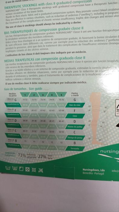 Meias Terapêuticas com compressão graduada classe II