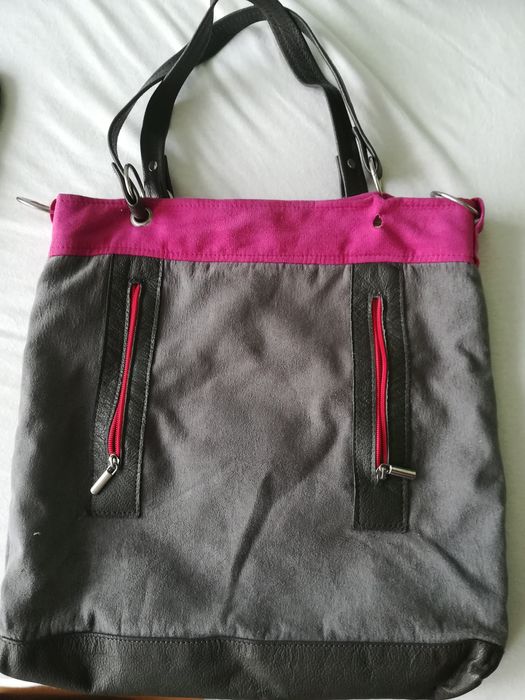 Torebka damska szaro różowa