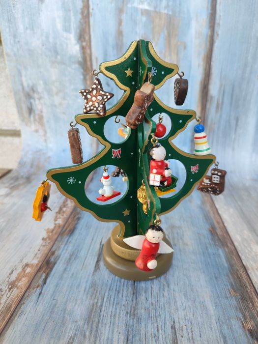 Choinka drewniana - świąteczna - ozdoby - design