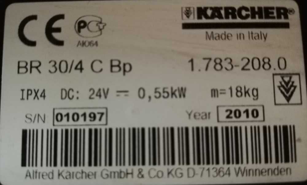 odkurzacz szorowarka karcher BR 30/4 C Bp akumulatorowa + akumulatory