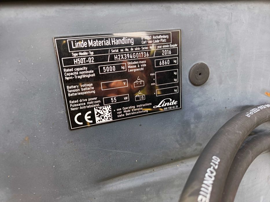 Wózek widłowy LINDE H50T – 2016 r.  - udźwig 5 ton - dodatkowe funkcje