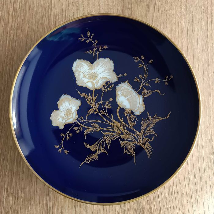 Talerz ozdobny kobalt