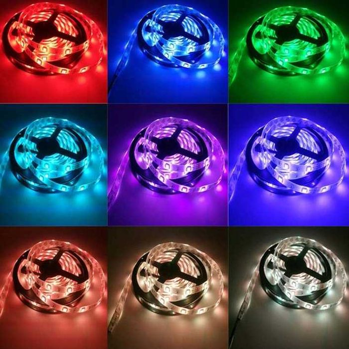 Wodoodporna TAŚMA LED SMD 5050 RGB Zestaw PILOT 5m kolorowa + biała