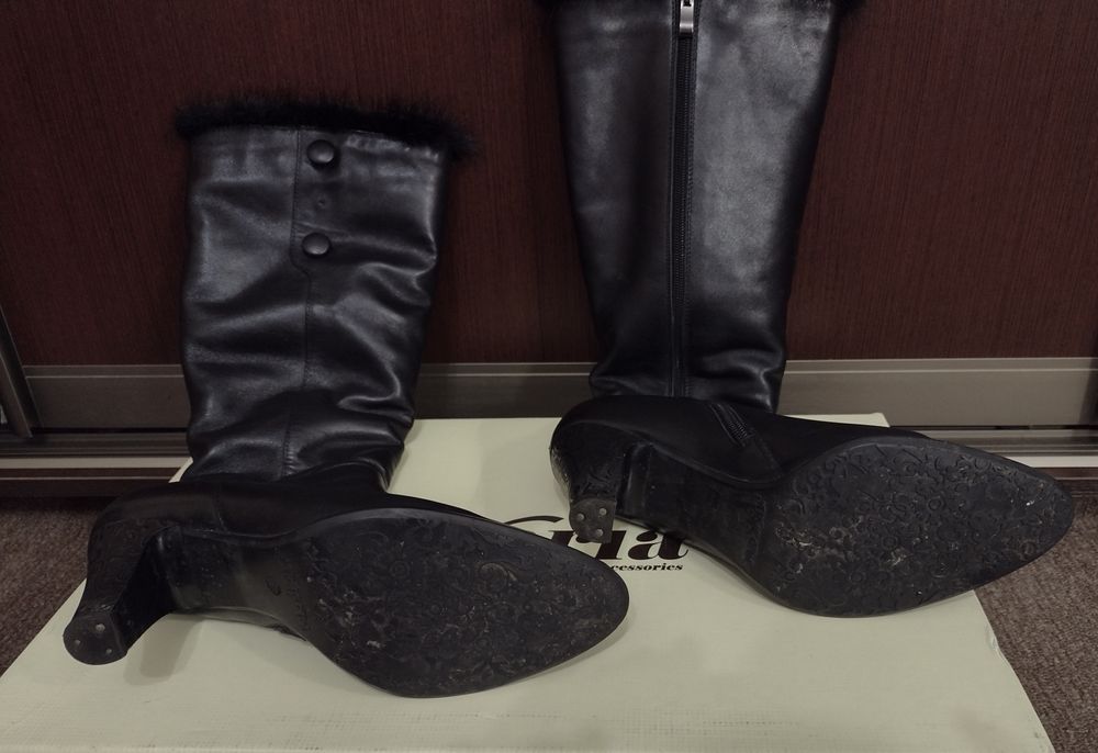 Сапоги кожаные зимние