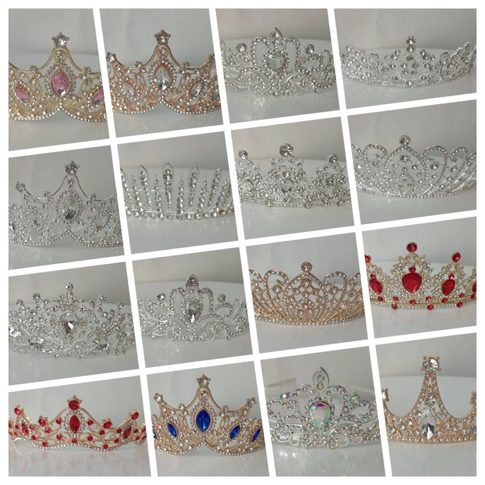 Корона, блискітки харчові, діадеми, стрічки, топери