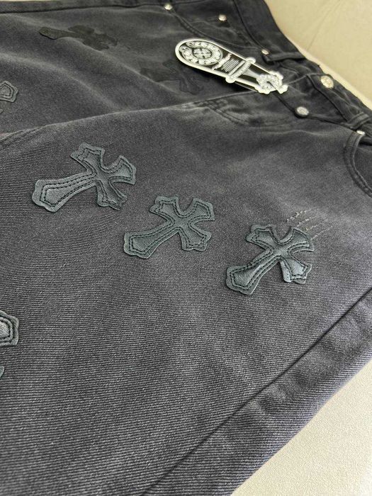 Мужские джинсы Chrome Hearts черные джинсы Хром Хартс d056