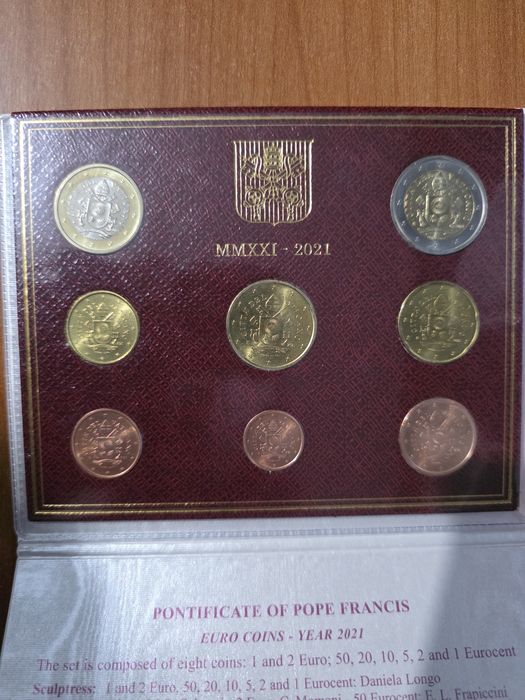 Série Oficial de Moedas de Euro do Vaticano datada de 2021