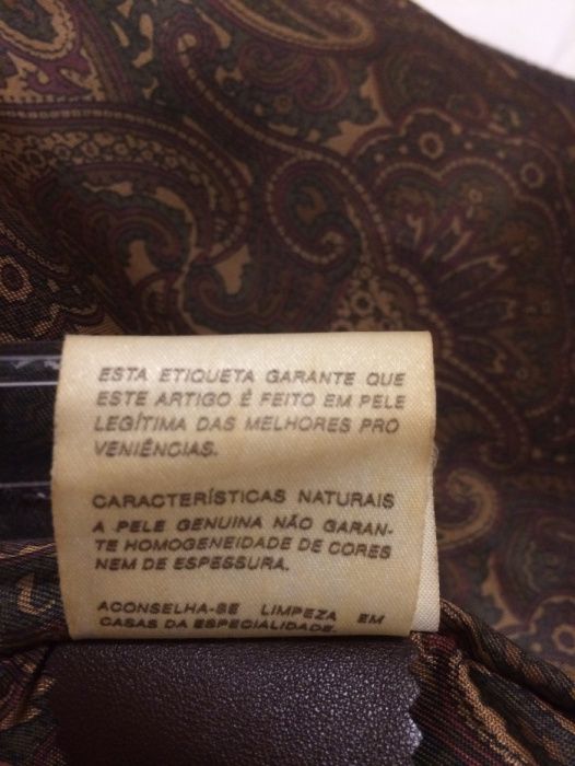 Casaco vintage de pele genuína, castanho