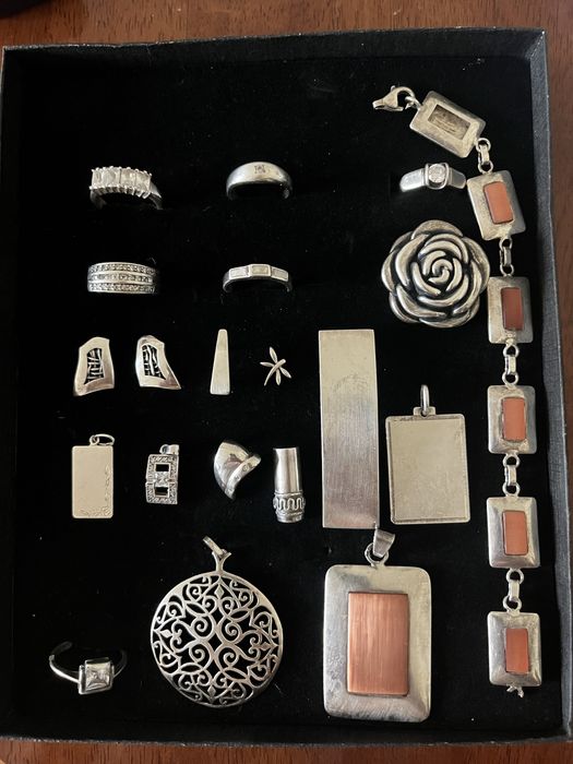 Srebro zawieszki, kolczyki, pierscionki, bransoletka