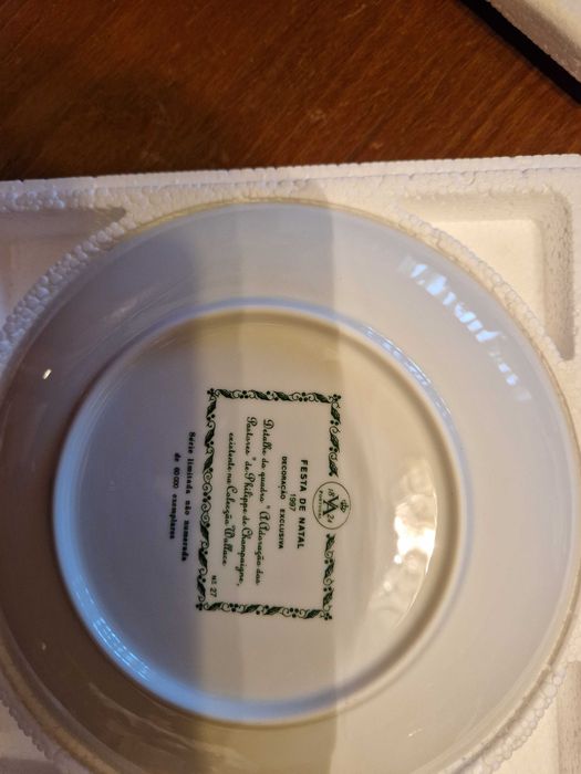 Prato Porcelana Vista Alegre Festa de Natal 1997