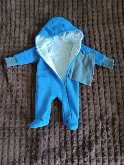 Чоловічок-комбінезон теплий + шапочка