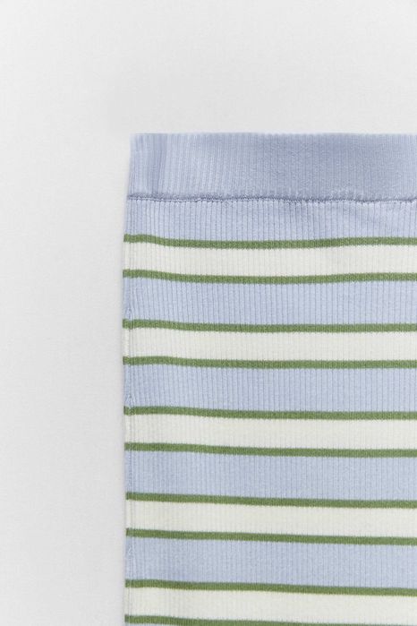 Стильний смугастий костюм в рубчик в полоску джемпер i спідниця zara