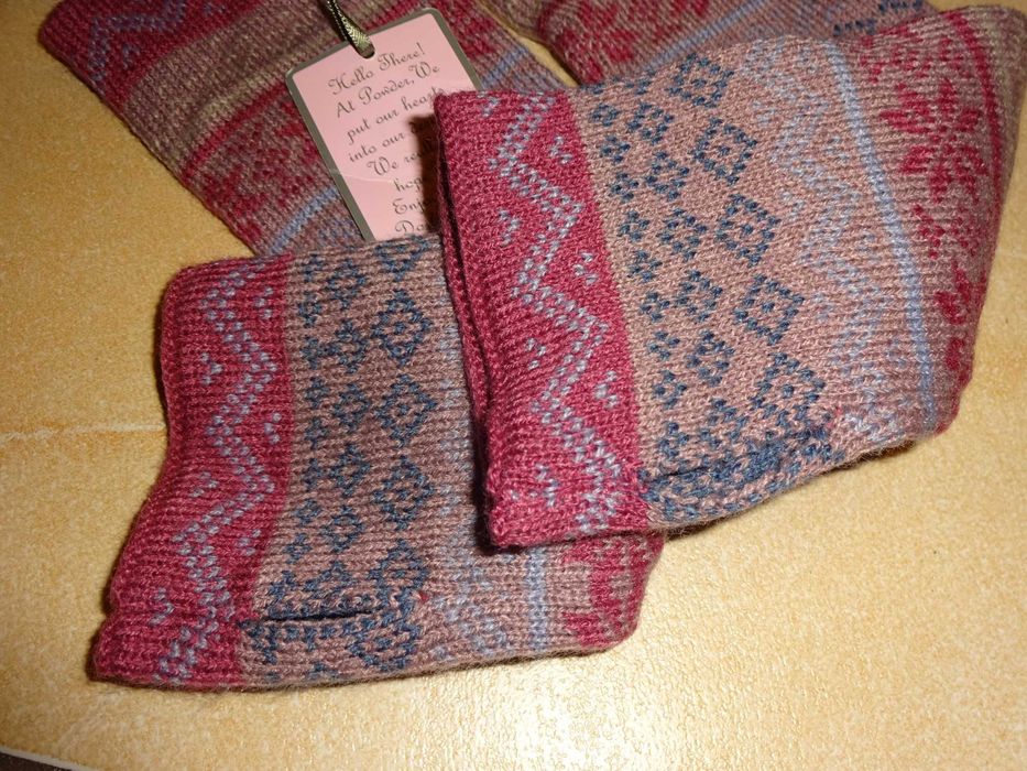 POWDER długie rękawiczki ocieplacze bez palców mitenki Fair Isle