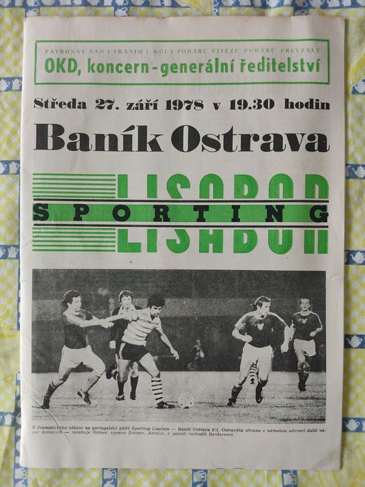 Programa Banik ostrava Sporting taça das taças 1978/79