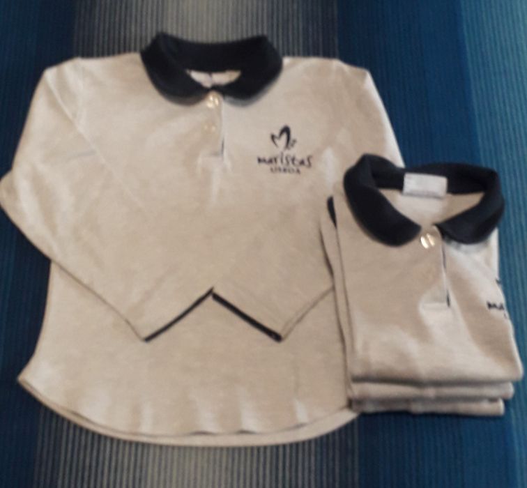 Polo manga comprida Maristas menina 4 aos 8 anos