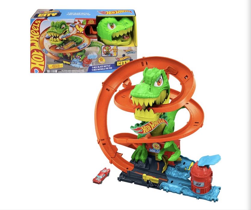 Трек Хот вілс Hot Wheels City T-Rex Blaze Battle