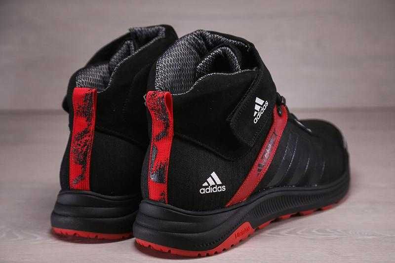Зимние кроссовки ADIDAS TERREX (A-7) кожаные черно-красные р-ры:41-45