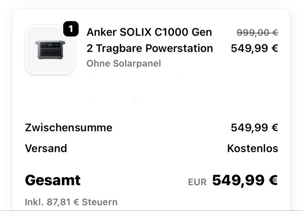 Новинка! Зарядна станція Anker SOLIX C1000 Gen 2