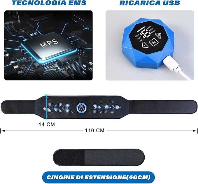 Stymulator mięśni EMS Faburo do mięśni brzucha, ramion, nóg, brzucha i pośladków