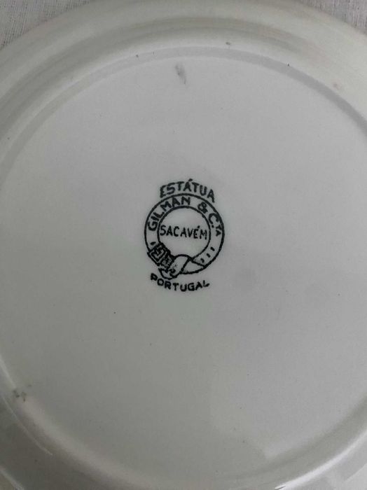 Lote 12 Pratos Sobremesa Sacavém "Estátua" – Novos (Kit 2)