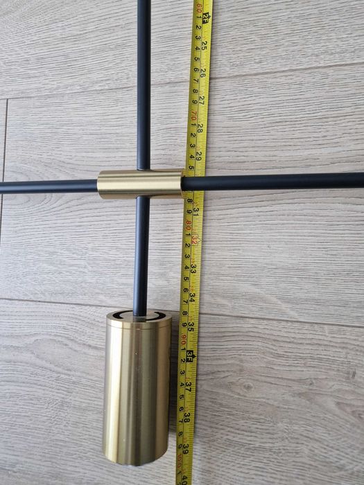 Lampa złota wisząca LED 5 reflektorów