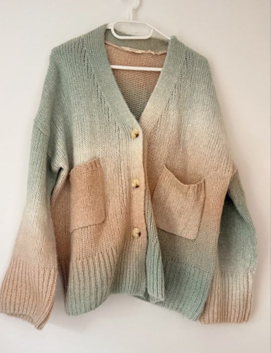 kolorowy kardigan sweter ombre esmara S M 36 38 oversize