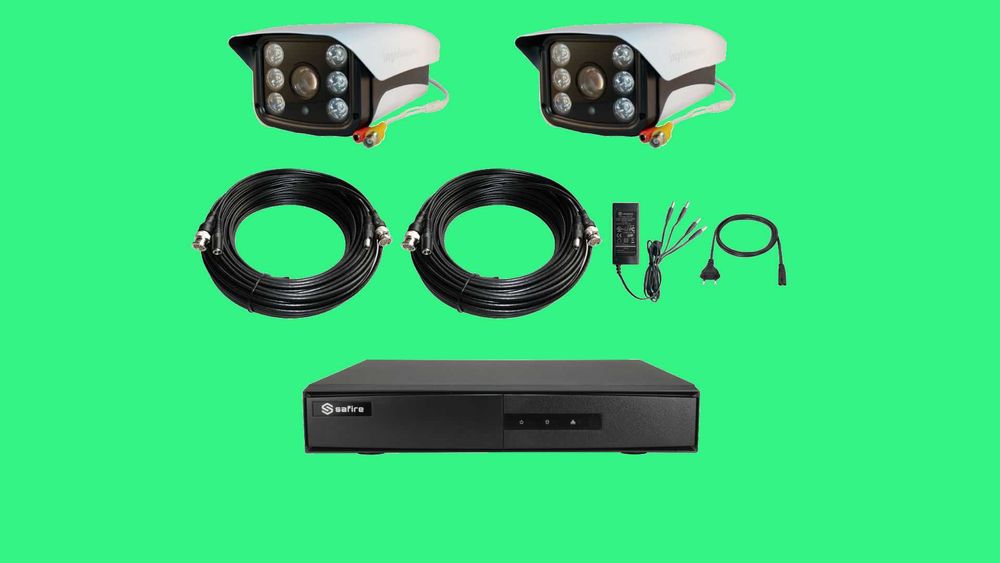 Kit 2 Câmaras HD com Zoom Manual + Gravador UNIVIEW + Cabos | 129€