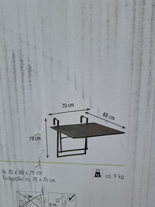 Stół balkonowy rozkładany duży