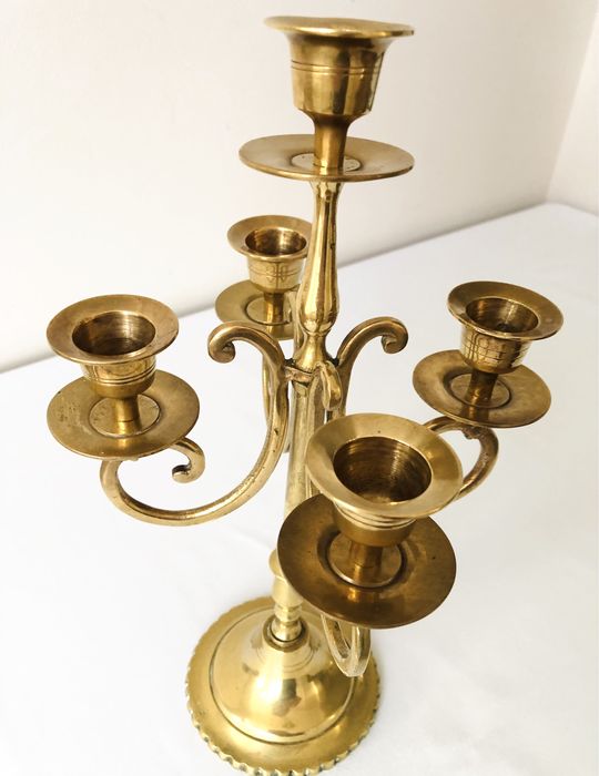 Свічник антикварний латунь подсвечник