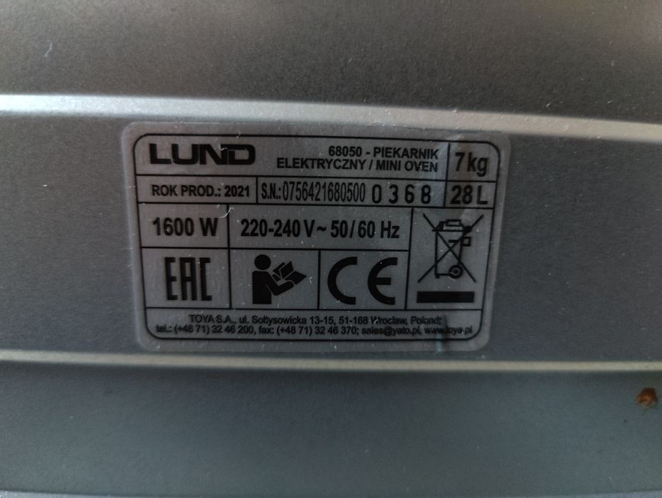 Piekarnik / piecyk elektryczny Lund