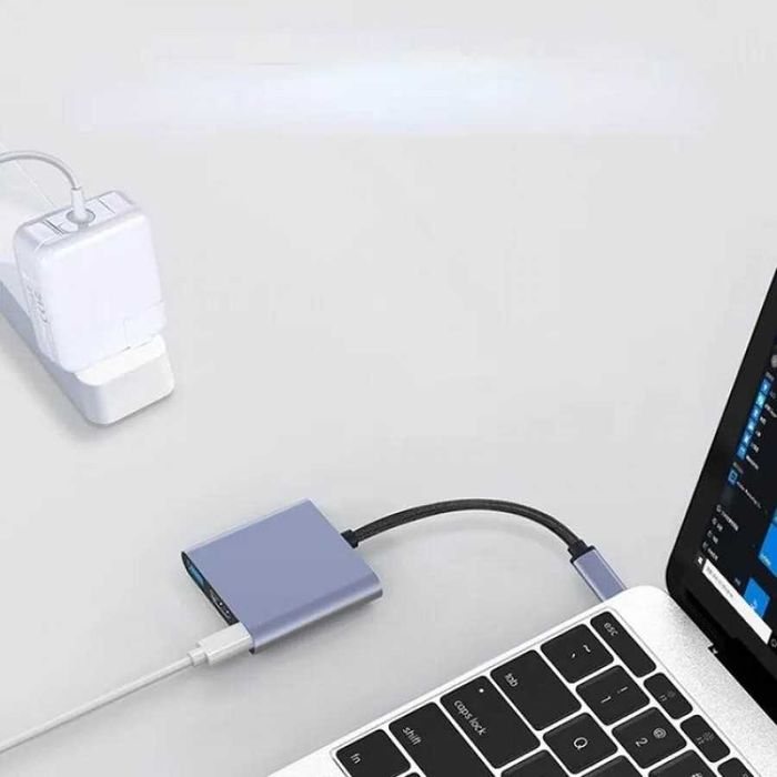 Вигідна ціна! Перехідник хаб USB Type-C на HDMI