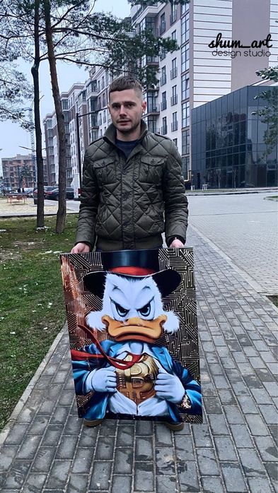 Картини на Полотні Друк Фото Скрудж Губи Долар Kaws