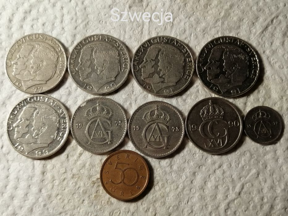 Różne monety ze świata