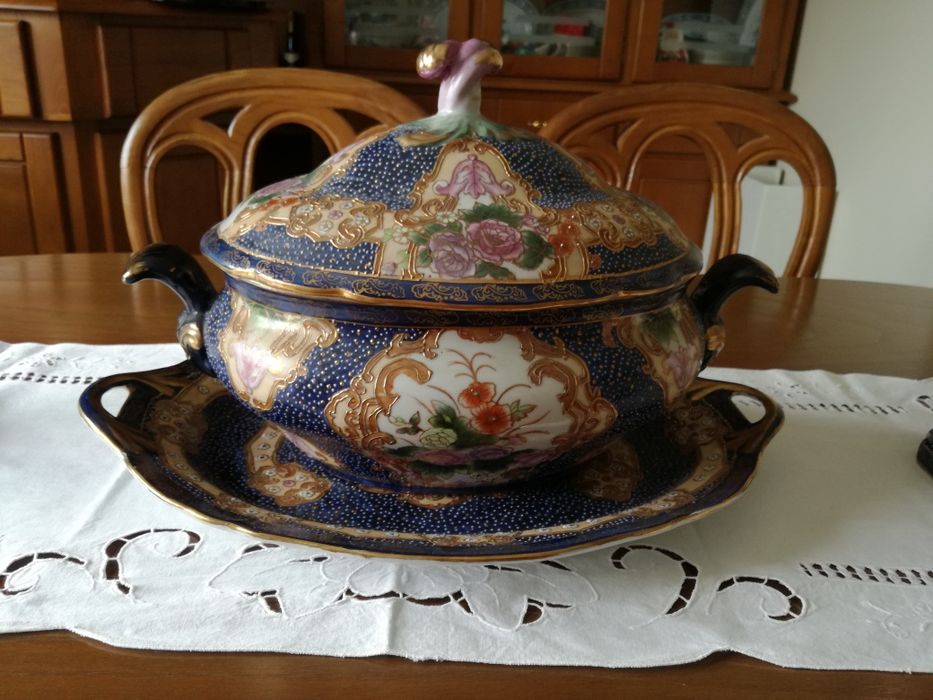 Conjunto de 3 peças decorativas pintadas à mão- Satsuma Art