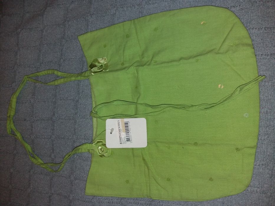 Mala/Saca verde com lantejoulas nova