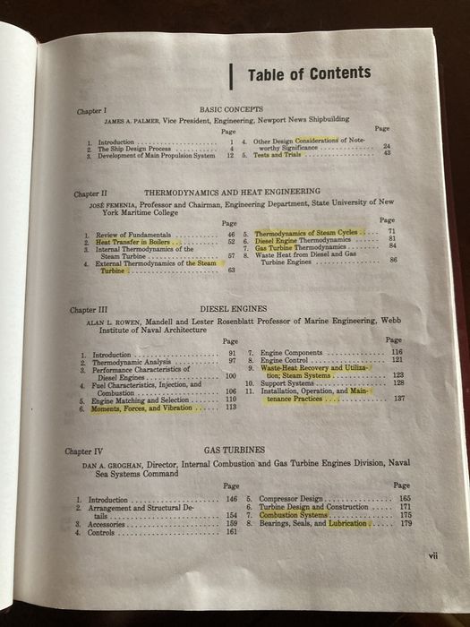 Livro de engenharia “Marine engineering”