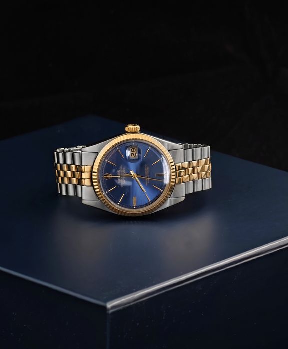 ROLEX Datejust 18K | Rzadka tarcza "Doorstop" Blue | Pudełko