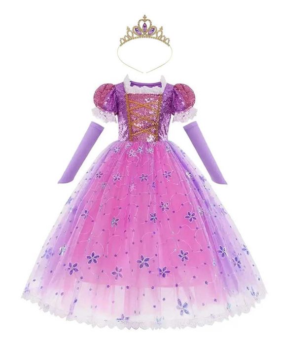 Сукня принцеси Рапунцель із рукавичками й Тіарою