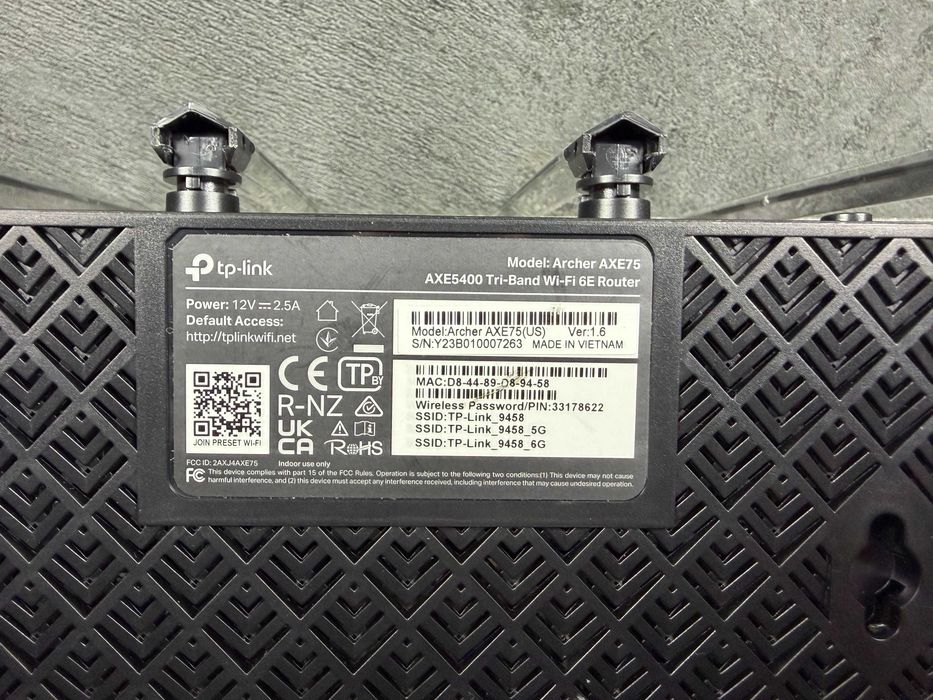 Роутер маршрутизатор TP-LINK ARCHER AXE75  2,4/5/6ГГЦ Wi-Fi 6E