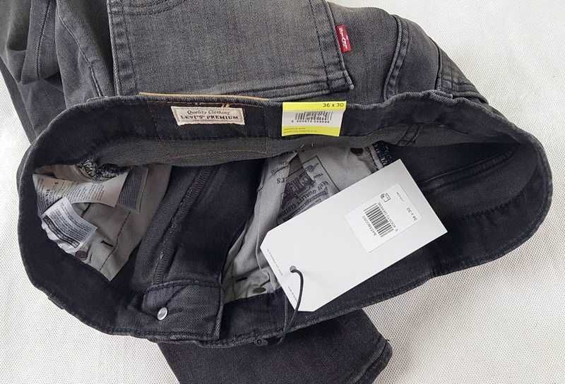 Levi's Skinny Taper szare jeansy męskie nowe oryg. Levis Flex -W36/L30