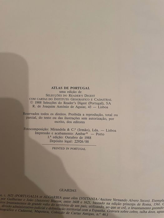 Livro Atlas de Portugal